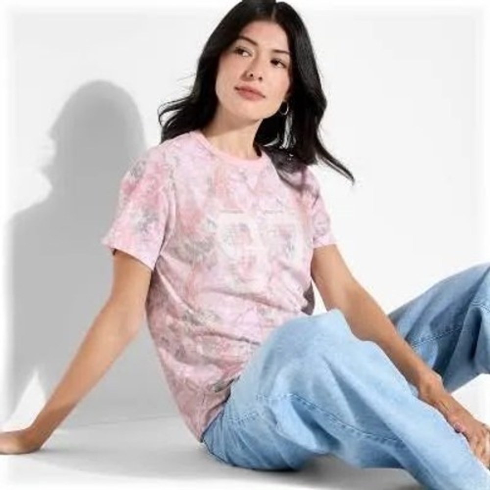 Zoe + Liv Pink Tree Camo 97 Graphic Tee Shirt XL New